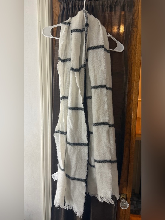H&M Accessories - H&M White Scarf with Black Stripes